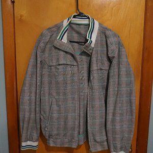 Light Plaid Jacket with striped collar/cuff